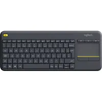 Logitech K400 Plus – tastatur med touchpad – trådløst (tysk) – sort