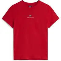 Tommy Hilfiger Shirts 'Linear Logo' rød / sort / hvid