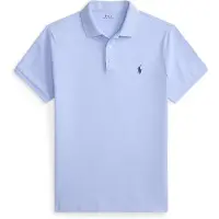 Ralph Lauren Polo Ralph Laurentil mænd. 710941439508 Lyseblå Custom Slim Fit poloshirt i elastisk piqué (M), Casual, Bomuld, Korte ærmer