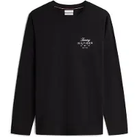 Tommy Hilfiger Bluser & t-shirts 'Logo Long Sleeve' sort / hvid
