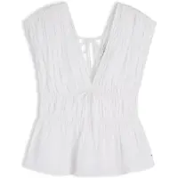 Tommy Hilfiger Overdel 'Regular Fit Sleeveless Smock Blouse With' hvid