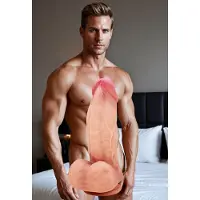 Sustainable Pleasure Ultra-Realistic Silicone Dildo With Balls 21.5 cm