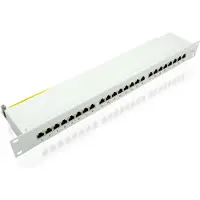 Helos Cat.6a LSA 19" Patch Panel 1 U 24 port lysegrå