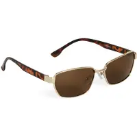 Pieces Solbriller 'PCGEMMA' cognac / guld / sort