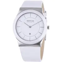 Bering Dameur 32235-854 Ceramic Hvid/Læder Ø35 mm
