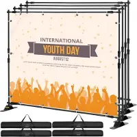 Vevor 2,44m Display Baggrund Banner Stand Justerbar Teleskopisk Letvægts Messe Væg Udstiller x 4 PAK