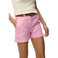 Superdry Superdrytil kvinder. W7110496A Shorts Mid Rise Linen lyserød (30), Casual, Pink, Linned
