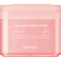 Mediheal Collagen Ampul Pad - Firkantede bomulds ansigts tonerpuder Kollagen og ceramid - Hudopstrammende og genoprette elasticitet - Stram rynke