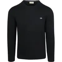 Gant Ganttil mænd. 8030561 Klassisk navy trøje med rund hals (XL), Casual, Bomuld, Lange ærmer, Blå