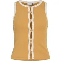 Vila Sticktop 'VIFriq' lysebeige / gylden gul