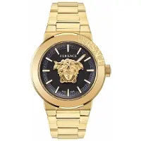 Versace Herreur VE7E00623 Medusa Sort/Gul guldtonet stål Ø43 mm