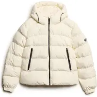 Superdry Superdrytil kvinder. W5011721A Sportsjakke off-white (XL), Hvid, Casual, Genanvendt polister, Bæredygtig