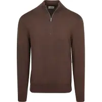 Profuomo Profuoo Halv Lynlås Pullover Luksus Basis Brun åle