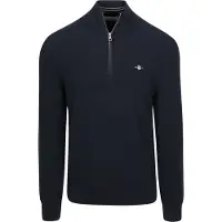 Gant Halv Zip Trøje Micro Textured Navy Blå Mørkeblå måle