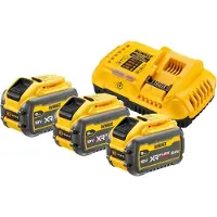 DeWalt DCB118X3-QW, Batteri- og opladersæt, Lithium-Ion (Li-Ion), 9 At, 54 V, , 162 Wh