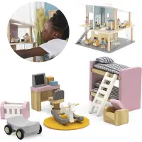 Viga Toys „Viga Polarb“ baldų rinkinys lėlių namams vaikams