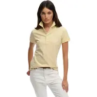Superdry Superdrytil kvinder. W6012208A Polo Heritage Slim Fit gul (XS), Casual, Bomuld, Klassisk, Korte ærmer