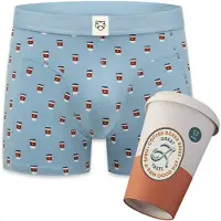 Adam Boksershorts 'Take Away Coffee' lyseblå / brun / hvid