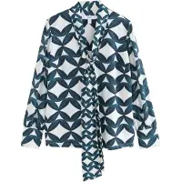 Next Bluse petroleum / mint / hvid