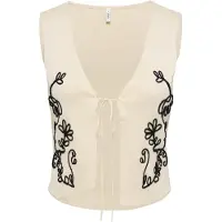 ONLY Strikvest 'ONLESTA' beige / sort