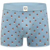 Adam Boksershorts 'Take Away Coffee' lyseblå / rustbrun / sort / hvid