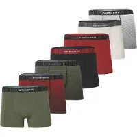KOROSHI Boksershorts greige / oliven / rød / sort