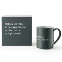 Design House Stockholm Astrid Lindgren krus "och så ska man ju ha" Svensk tekst