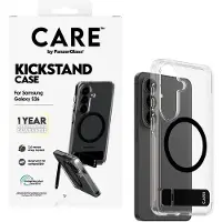 CARE by PanzerGlass Urban Explorer Case Transparent w. Black Kickstand & Qi Samsung Galaxy S26
