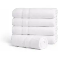 ByBorg Bambus håndklæde - 50x100 cm - Hvid - Premium