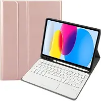 Mtp Products iPad 2022/2025 Cover med Bluetooth Tastatur - Rødguld