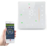 Mtp Products BHT-006GAW Smart termostat til vandbaseret gulvvarme - WiFi, Tuya-app, stemmestyring - hvid