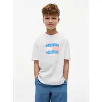 Tommy Hilfiger Shirts 'Flag Graffiti' blå / orange / hvid
