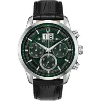 Bulova Herreur 96B310 Grøn/Læder Ø44 mm