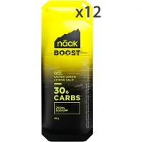 Naak Boost Boks Med Saltede Energigeler Lemonade 48g 12 Enheder