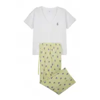 Women´secret Pyjamas blå / pastelgrøn / offwhite