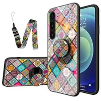 Mtp Products Checkered Pattern Samsung Galaxy S23 5G Hybrid Cover - Farverig Mandala