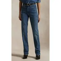 Ralph Lauren Polo Ralph Laurentil kvinder. 211969392001 Blå lige jeans med høj talje (25/32), Casual, Bomuld, Denim