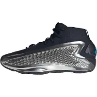 Adidas Herre Anthony Edwards 1 Mid 'Chrome' Basketball Sko Core Black/Silver Metallic/Core Black