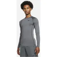 Nike Pro Top Dri-FIT - Grå/Sort Lange Ærmer, størrelse Large