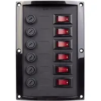 Talamex Sort Afbryderpanel Med 6 Sikringer