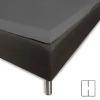 Borås Cotten Kuvertlagen med H-split 180x200 cm - 100% bomuldssatin - Splitlængde 65 cm - Antracit gråt lagen til topmadras - Cloud satin lagen