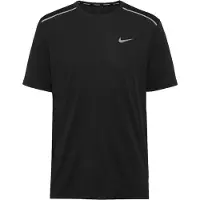 Nike Løbe T-Shirt Dri-FIT Miler UV - Sort/Sølv, størrelse XX-Large