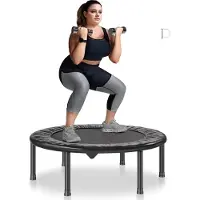 Vevor Sammenklappelig Mini Trampolin, 36 Tommer Fitness Rebounder, Maks. Belastning 220 lbs Træningstrampolin, Stabil &amp; Stille Indendørs Lille Træningstrampolin, Mini Trampolin til Voksne Indendør