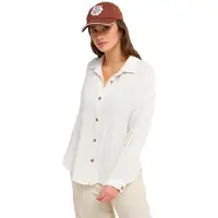 Roxy - Mærker - Morning Shine Shirt Coconut Milk til UnisexBomuld - Størrelse M - Beige