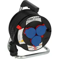 Brennenstuhl 9123020115, Blå, Sort, Plast, 3 AC stikkontakt(er), CEE, 12 m, IP44