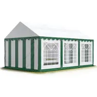 TOOLPORT 4x6m, Partytelt, PVC-teltdug, grøn og hvid