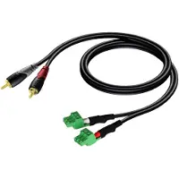 Audac CLA832 - Audiokabel - RCA han til 3 pin terminal blok - 1 m - afskærmet