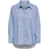 ONLY Bluse 'ONLOregon' lyseblå / mørkebrun / hvid