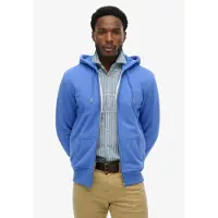 Superdry Superdrytil mænd. M2014128E Essential Logo Zip sweatshirt blå (M), Casual, Bomuld