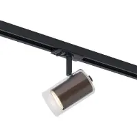 QAZQA Moderne spotlight mørk bronze med klart glas til skinnesystem 1-faset - Iconic Lloyd